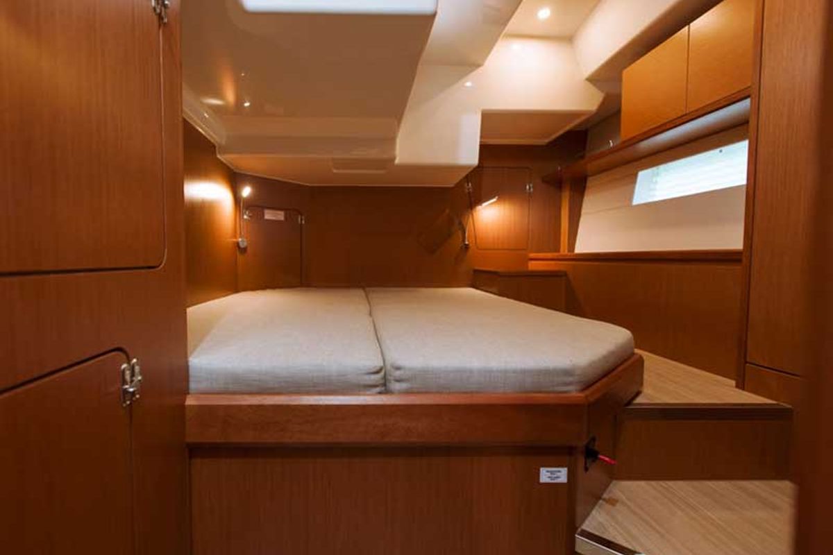 Cabin on Calipso, a Bavaria C50 sailboat at Castellammare del Golfo, Italy