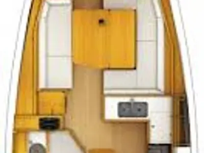 Floor plan of Elli, a Jeanneau Sun Odyssey 379 sailboat at Kontokali, Greece