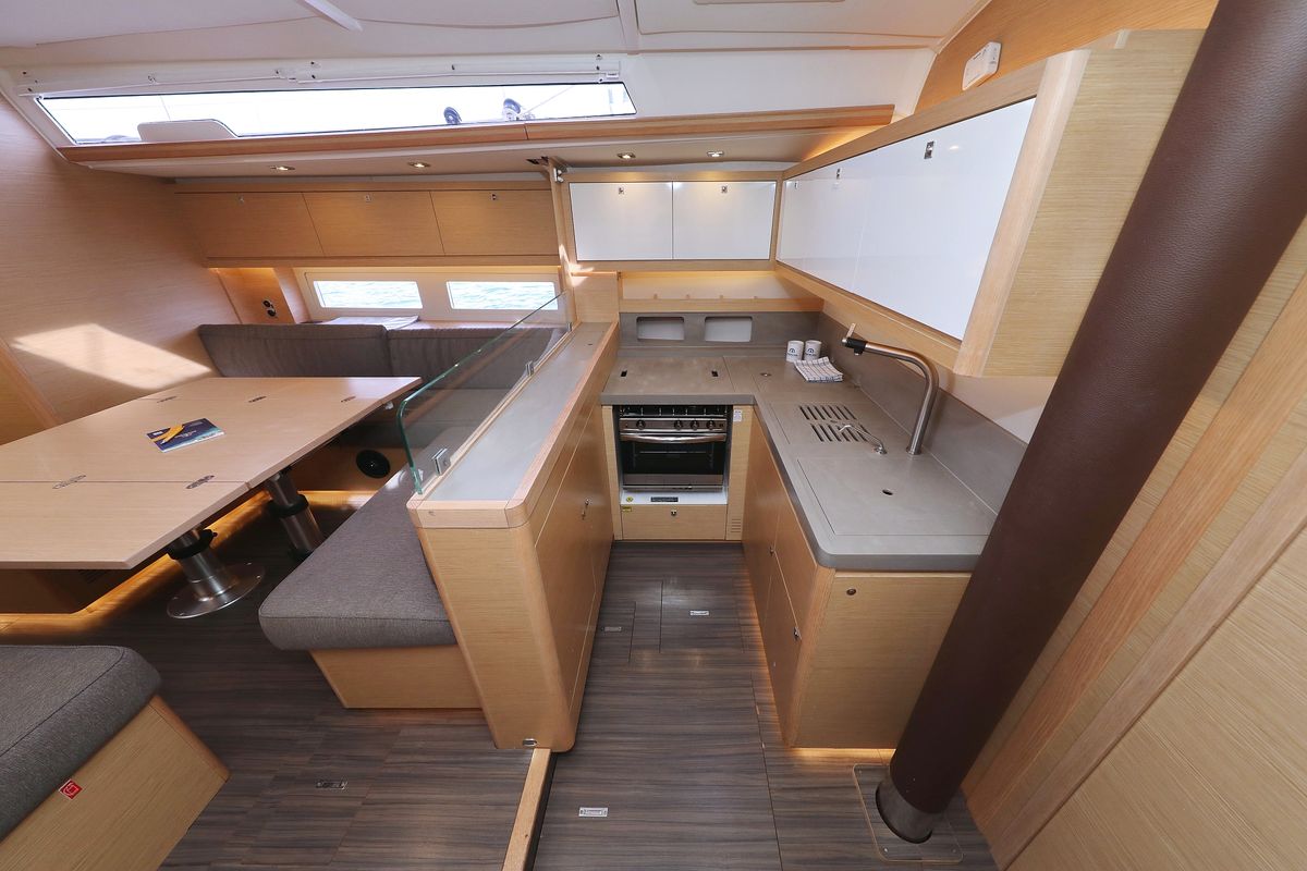 Galley of Dancer, a Dufour 530 sailboat at Općina Sukošan, Croatia