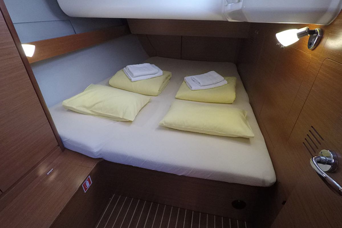 Cabin on Get Lucky, a Dufour 460 Grand Large sailboat at Grad Šibenik, Croatia