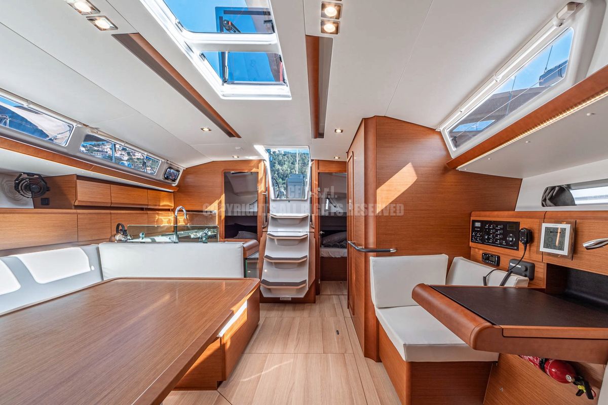 Salon of Nizza, a Jeanneau Sun Odyssey 449 sailboat at Capo d'Orlando, Italy