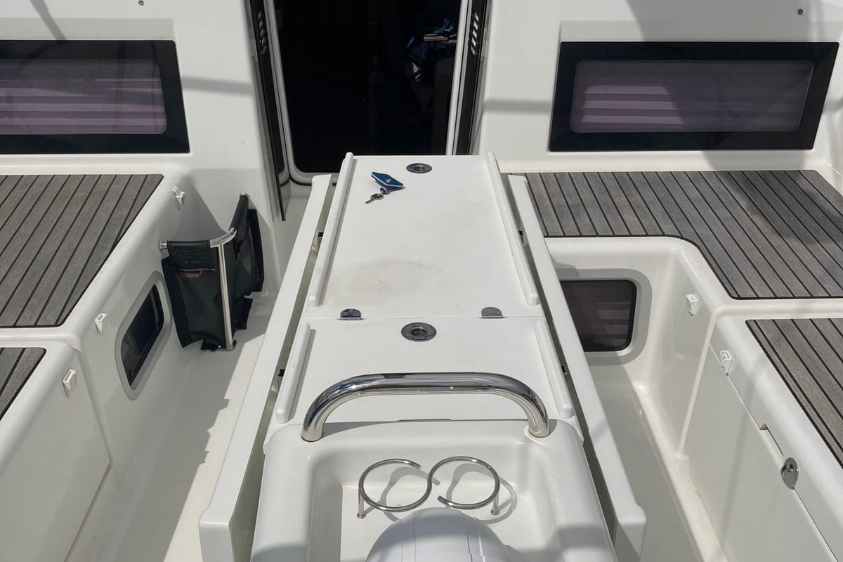 Deck of STAR V, a Jeanneau Sun Odyssey 440 sailboat at Alameda, United States