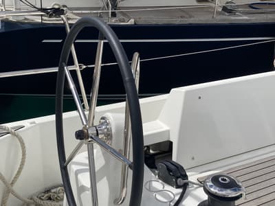 Cockpit of STAR V, a Jeanneau Sun Odyssey 440 sailboat at Alameda, United States
