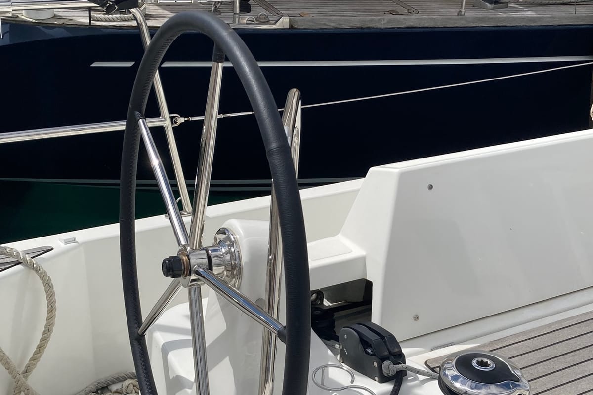 Cockpit of STAR V, a Jeanneau Sun Odyssey 440 sailboat at Alameda, United States