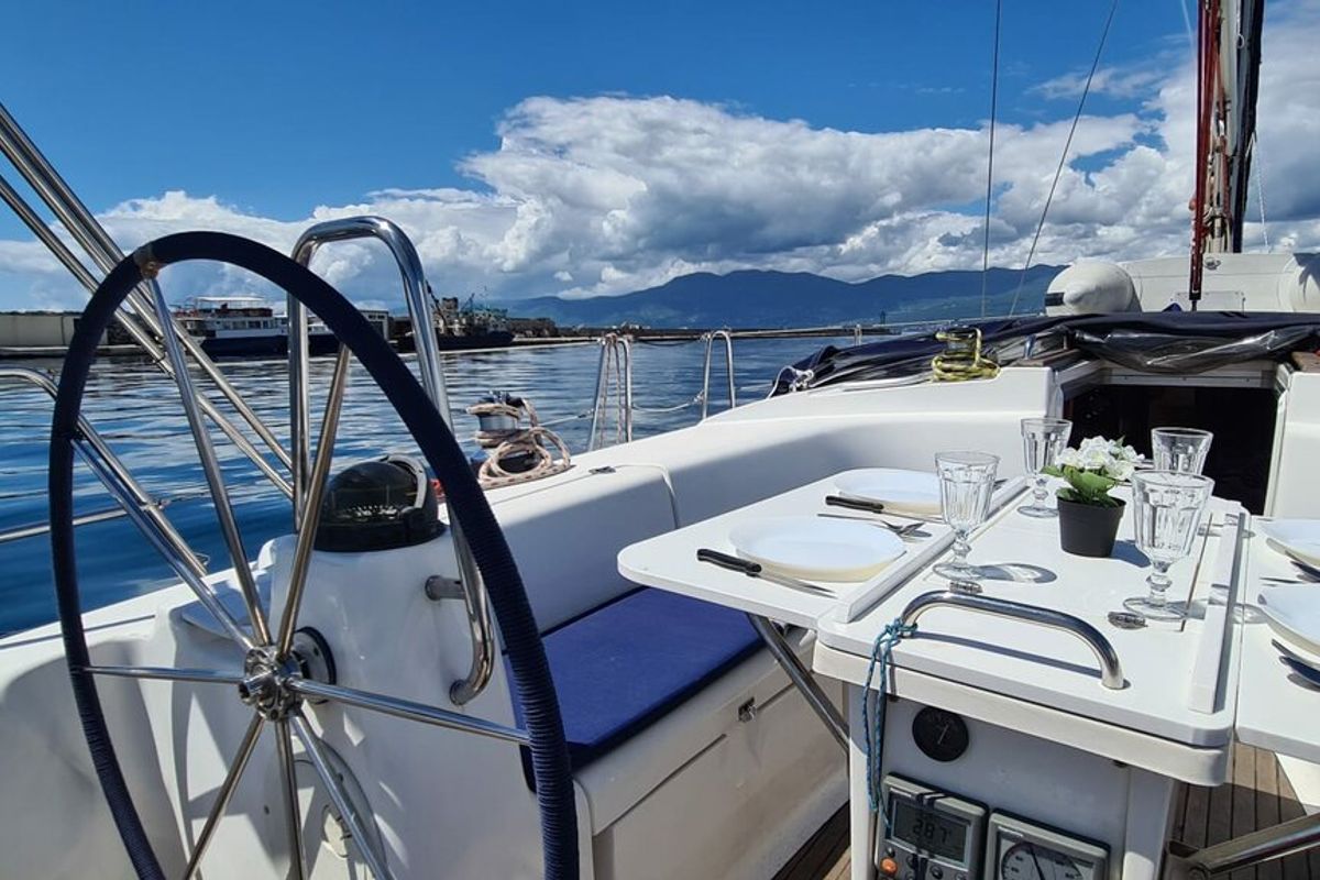 Deck of Sea Toy, a Bavaria 44 sailboat at Grad Rijeka, Croatia