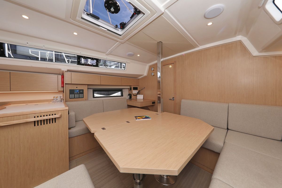 Salon of Levente, a Bavaria C42 sailboat at Grad Vodice, Croatia