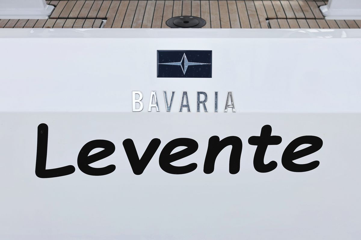 Exterior view of Levente, a Bavaria C42 sailboat at Grad Vodice, Croatia