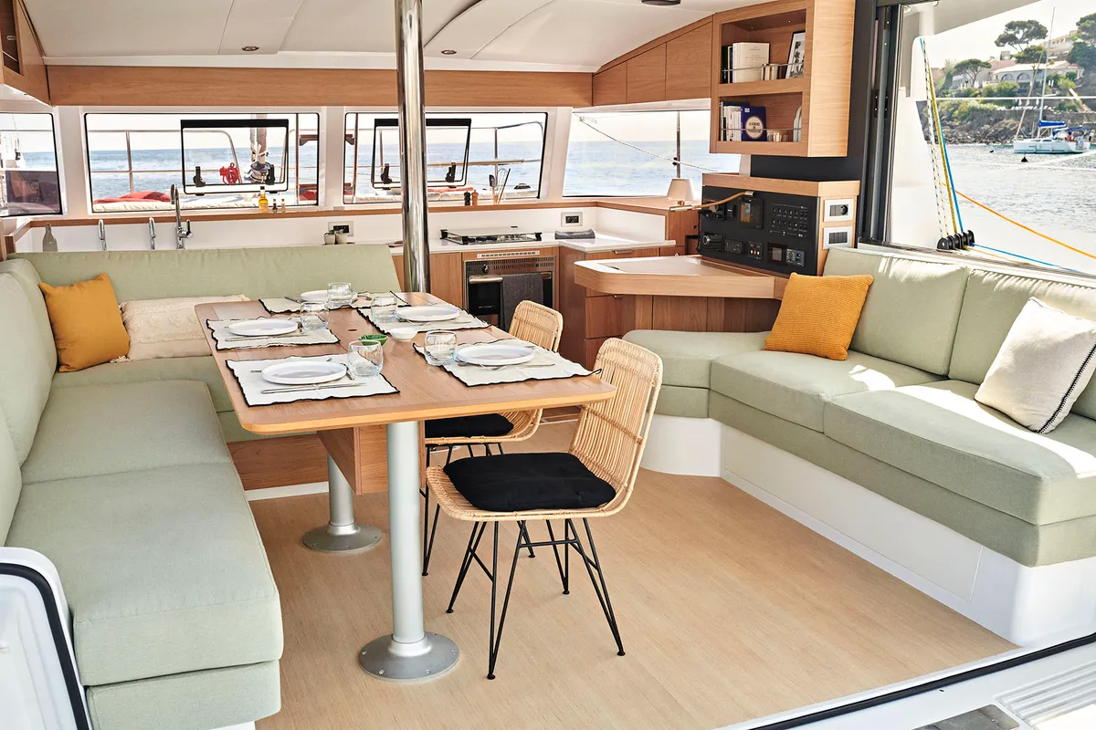 Salon of Susanne, a Bali Catsmart catamaran at Općina Sukošan, Croatia