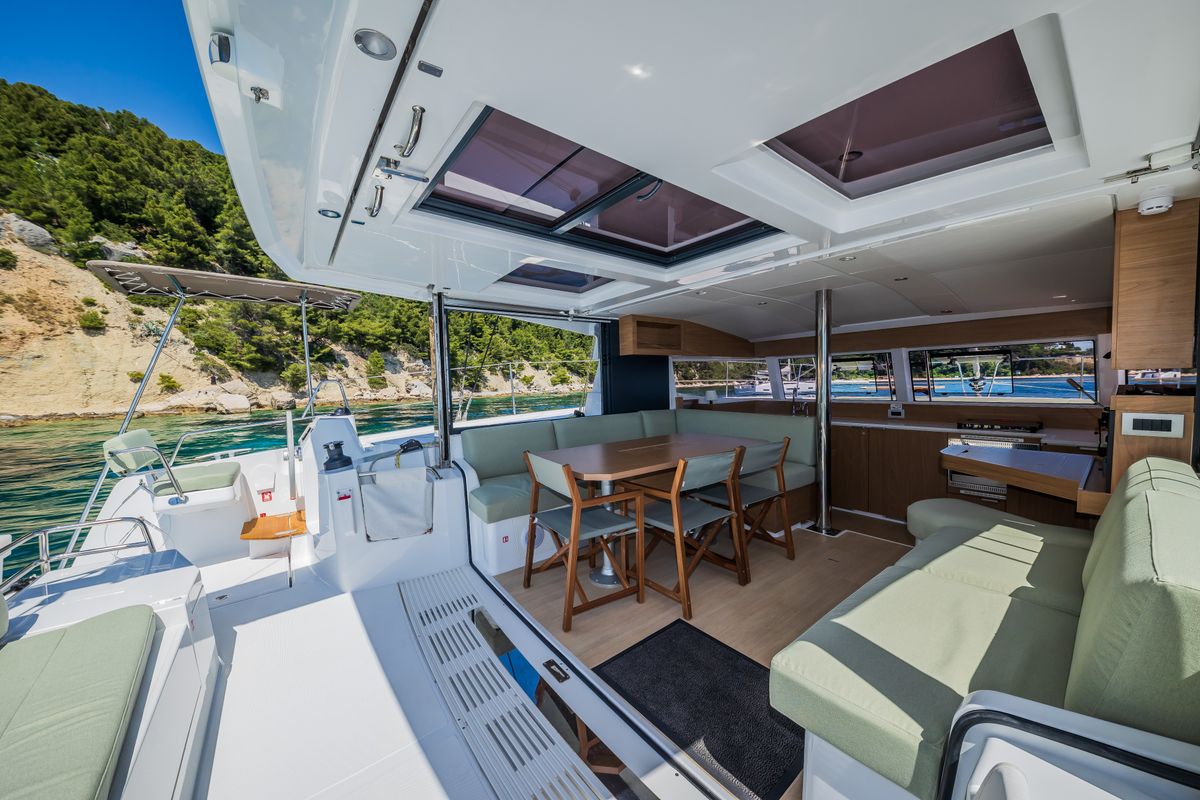 Salon of Susanne, a Bali Catsmart catamaran at Općina Sukošan, Croatia