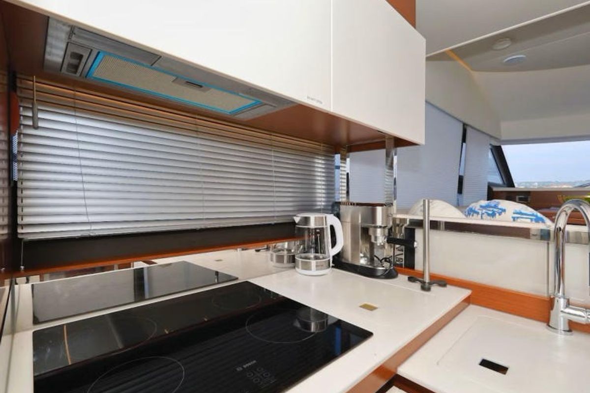 Galley of Medusa, a Jeanneau Prestige 520 Flybridge yacht at Split, Croatia