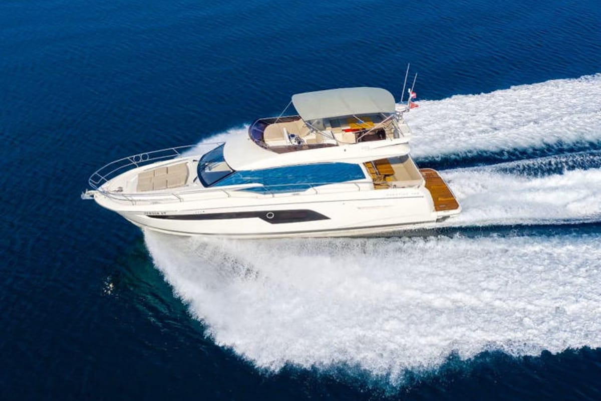 Head on Medusa, a Jeanneau Prestige 520 Flybridge yacht at Split, Croatia
