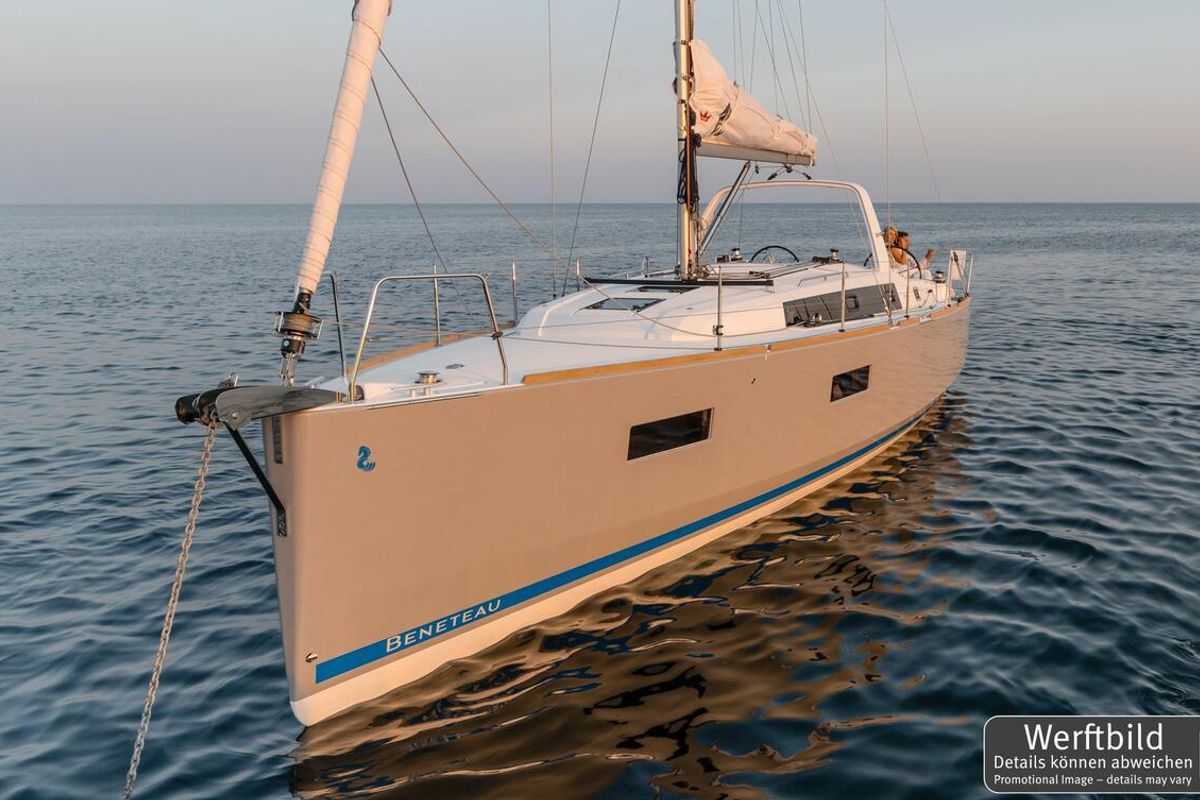 Exterior view of Ulysses, a Beneteau Oceanis 38 sailboat at Heiligenhafen, Germany