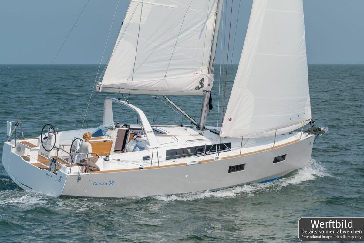 Exterior view of Ulysses, a Beneteau Oceanis 38 sailboat at Heiligenhafen, Germany