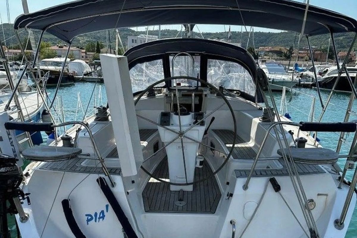 Cockpit of Pia, a Triplast Y 40 sailboat at Izola / Isola, Slovenia