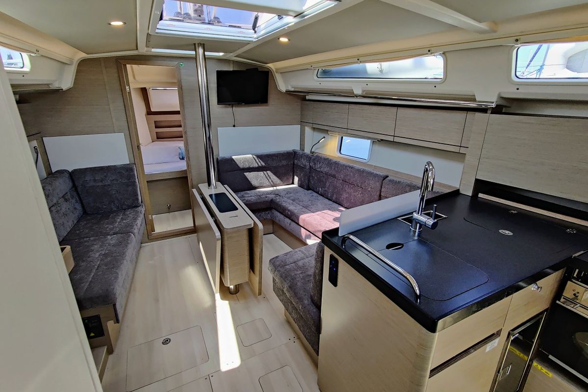 Salon of Fany, a Hanse Yachts Hanse 388 sailboat at Općina Sukošan, Croatia