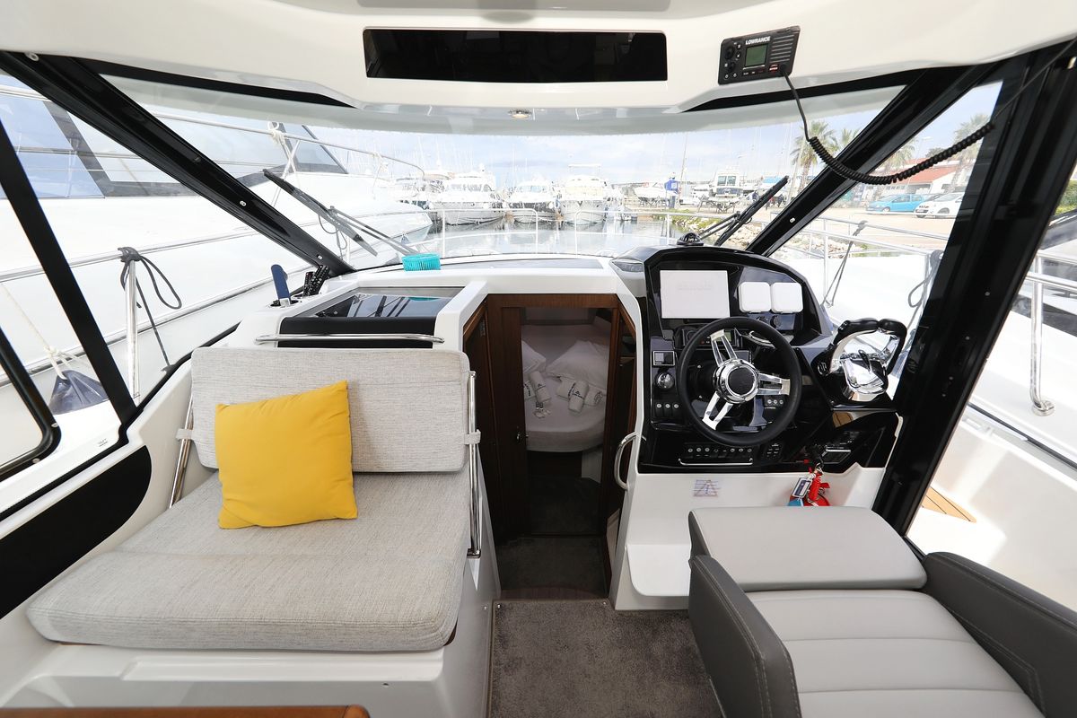 Salon of Calypso, a Jeanneau Merry Fisher 895 motorboat at Grad Biograd na Moru, Croatia