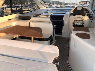 Girica, a Bavaria Sport 39 HT motorboat at Punat, Croatia