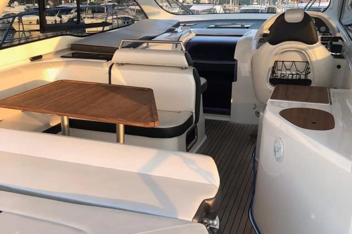 Girica, a Bavaria Sport 39 HT motorboat at Punat, Croatia