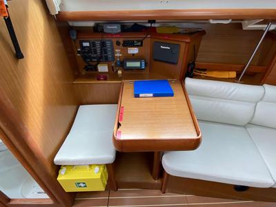 Cabin on Nivius, a Jeanneau Sun Fast 37 sailboat at Flensburg, Germany