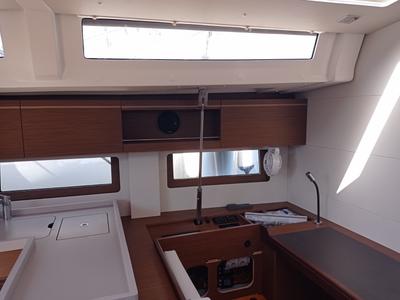 Salon of Annezia Star, a Beneteau Oceanis 51.1 sailboat at Athens, Greece