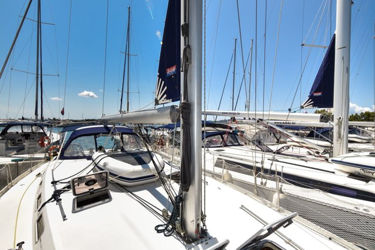 Deck of Papalina, a Beneteau Cyclades 50.5 sailboat at Općina Sukošan, Croatia