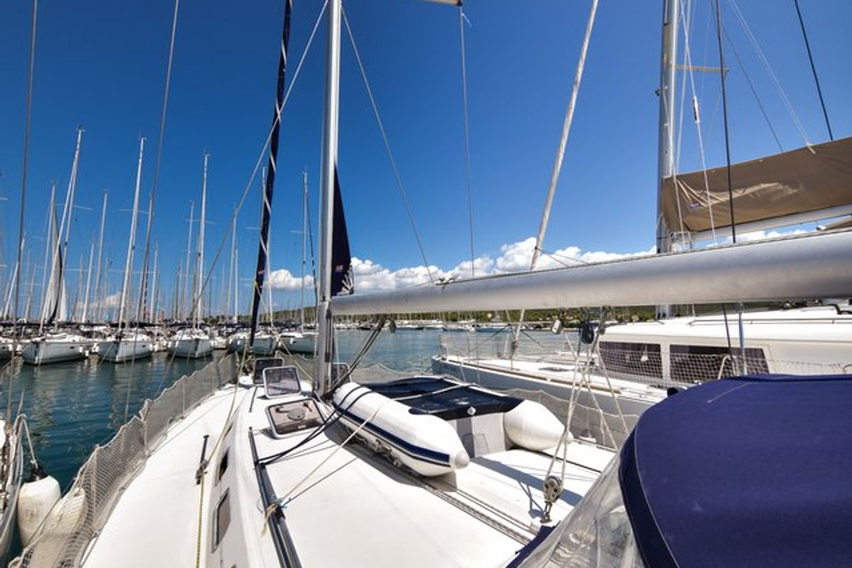Deck of Papalina, a Beneteau Cyclades 50.5 sailboat at Općina Sukošan, Croatia