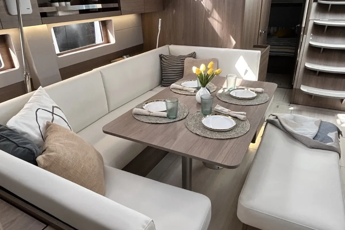 Salon of B-52, a Beneteau Oceanis 52 sailboat at Split, Croatia