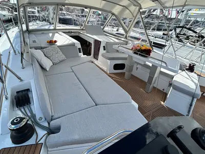 Deck of B-52, a Beneteau Oceanis 52 sailboat at Split, Croatia