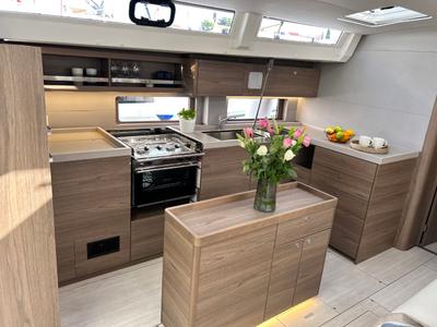 Galley of B-52, a Beneteau Oceanis 52 sailboat at Split, Croatia