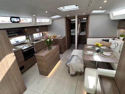 Salon of B-52, a Beneteau Oceanis 52 sailboat at Split, Croatia