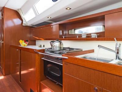 Galley of Leandros D, a Beneteau Oceanis 50 Family sailboat at Athens, Greece