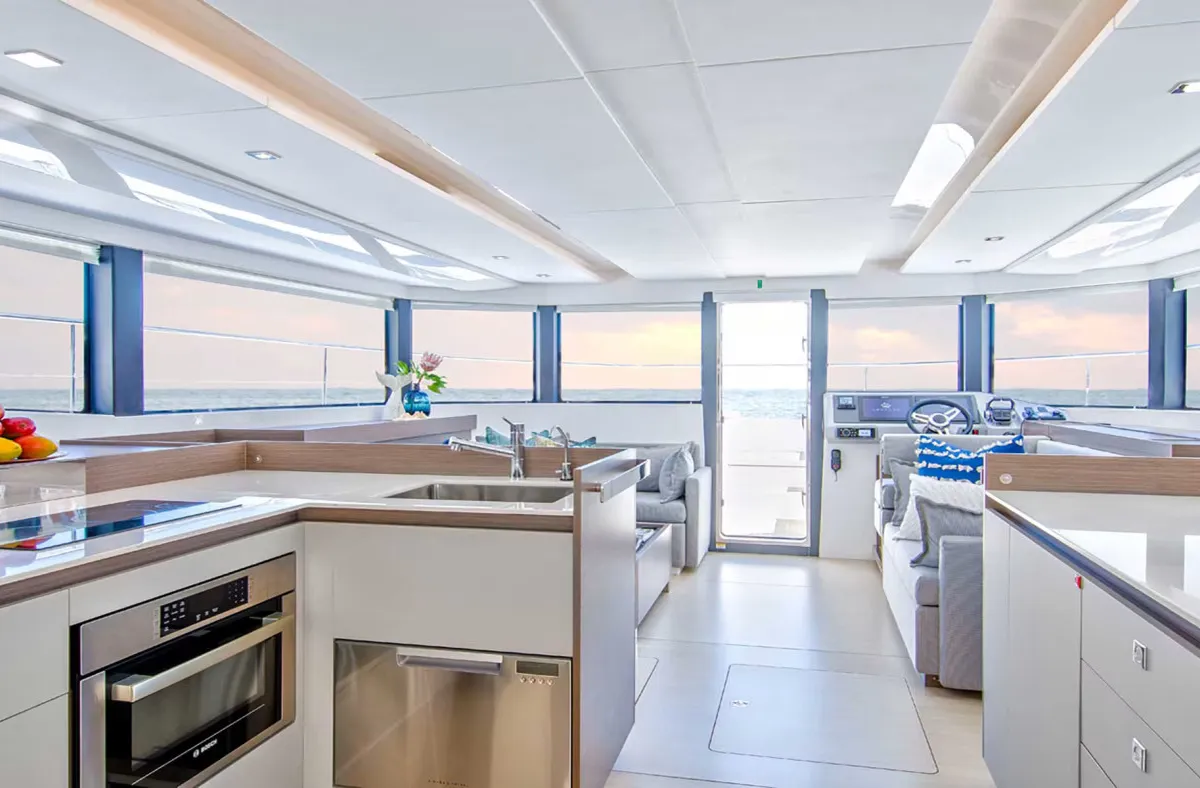 Sora, a Leopard Leopard 46PC catamaran at Fethiye, Turkey
