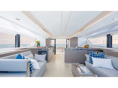 Sora, a Leopard Leopard 46PC catamaran at Fethiye, Turkey
