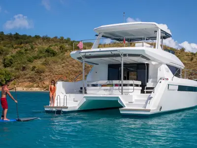 Sora, a Leopard Leopard 46PC catamaran at Fethiye, Turkey