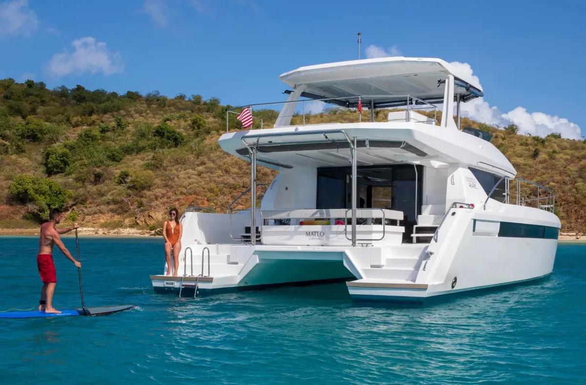Sora, a Leopard Leopard 46PC catamaran at Fethiye, Turkey