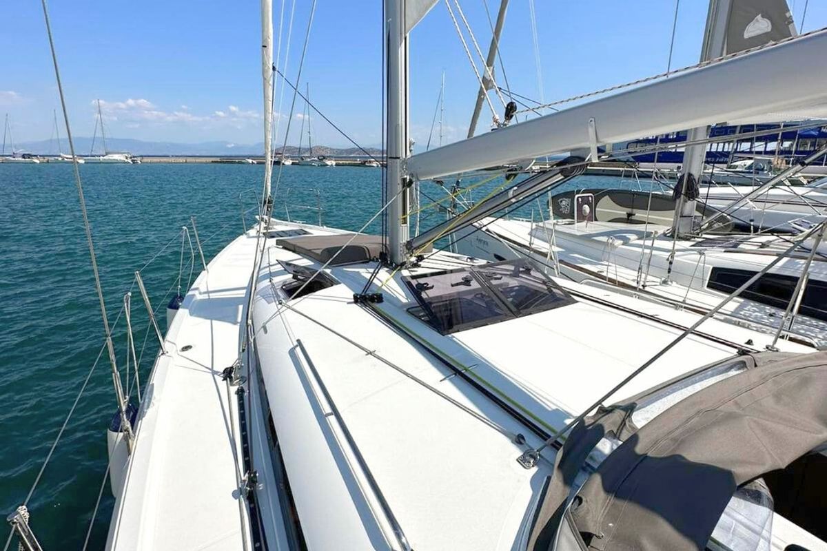 Exterior view of North Wind 44, a Jeanneau Sun Odyssey 440 sailboat at Sipias Municipal Unit, Greece