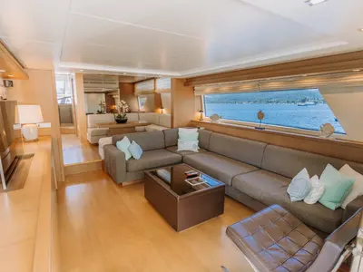 Salon of KUUM, a Sanlorenzo San Lorenzo 72 yacht at Bodrum, Turkey
