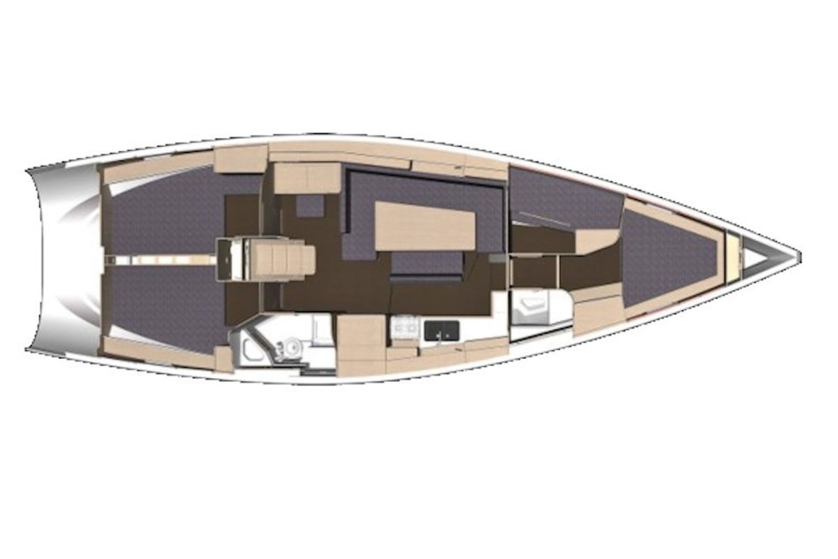 Floor plan of JOLA - GENERATOR + AC, a Elan Impression 45.1 sailboat at Zadar, Croatia