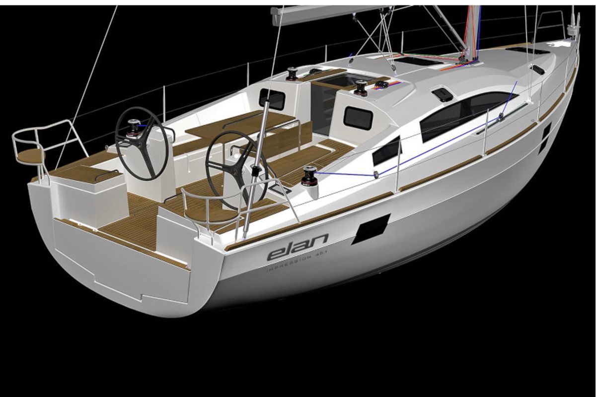 Cockpit of JOLA - GENERATOR + AC, a Elan Impression 45.1 sailboat at Zadar, Croatia