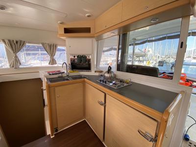 Galley of Winnie, a Lagoon 400 catamaran at Fethiye, Turkey