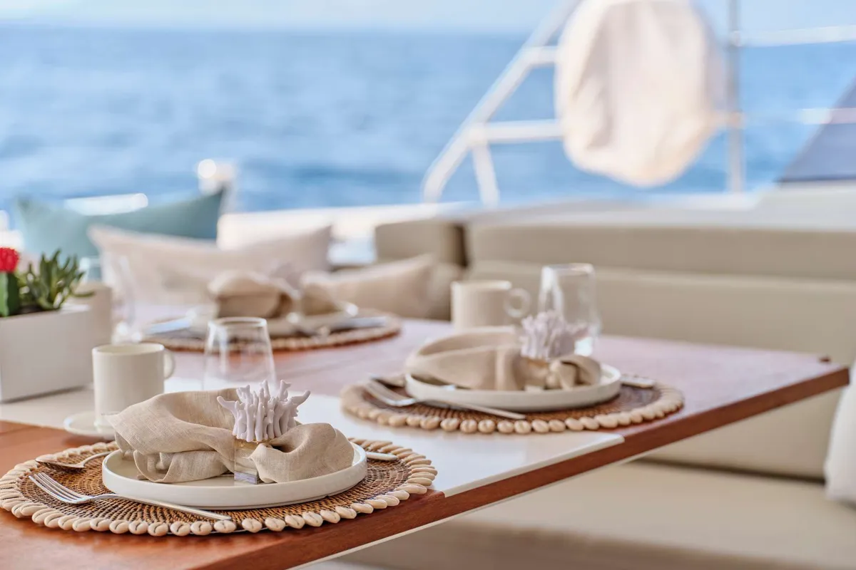 Elly, a Fountaine Pajot Power 67 catamaran at Flisvos Marina, Greece