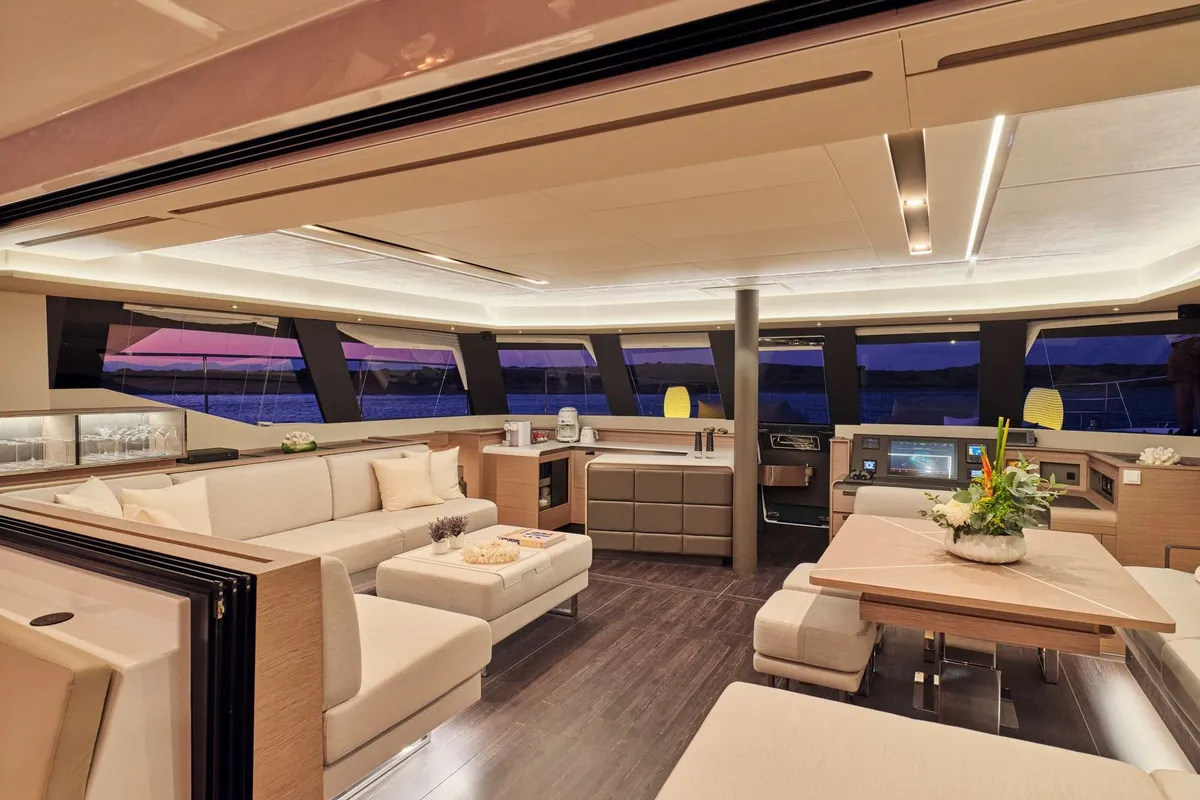Elly, a Fountaine Pajot Power 67 catamaran at Flisvos Marina, Greece