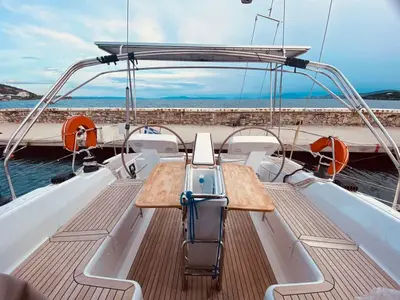 Cockpit of Rogira, a Hanse Yachts Hanse 458 sailboat at Volos Municipality, Greece