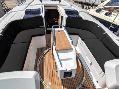 Deck of Rogira, a Hanse Yachts Hanse 458 sailboat at Volos Municipality, Greece