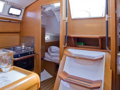 Galley of ETERNITY, a Jeanneau Sun Odyssey 409 sailboat at Municipal Unit of Lefkada, Greece
