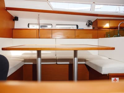 Salon of Odessa, a Jeanneau Sun Odyssey 449 sailboat at Rogač, Croatia