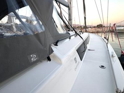 Deck of Ismini, a Dufour 41 sailboat at Kos, Greece