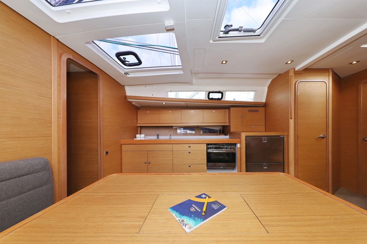 Galley of 4 You, a Dufour 460 GL sailboat at Grad Vodice, Croatia