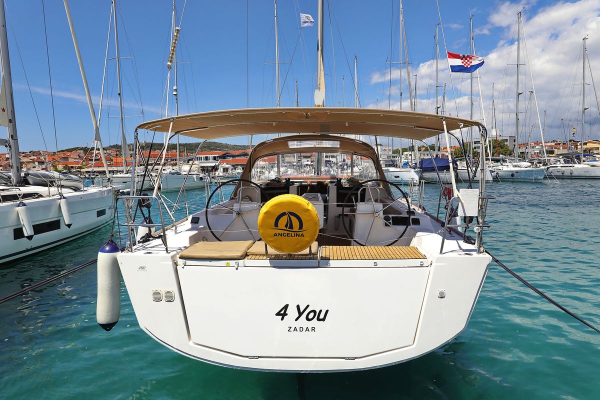 Exterior view of 4 You, a Dufour 460 GL sailboat at Grad Vodice, Croatia