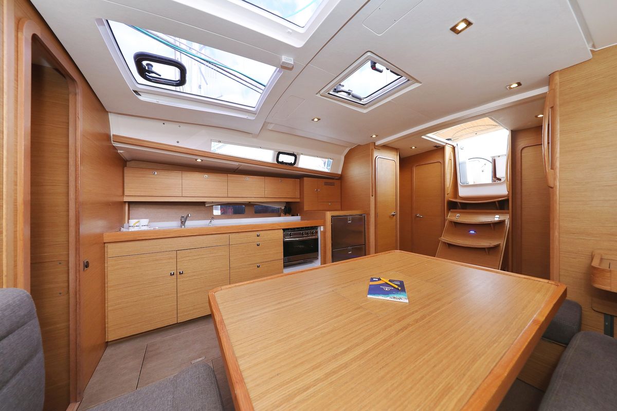 Galley of 4 You, a Dufour 460 GL sailboat at Grad Vodice, Croatia